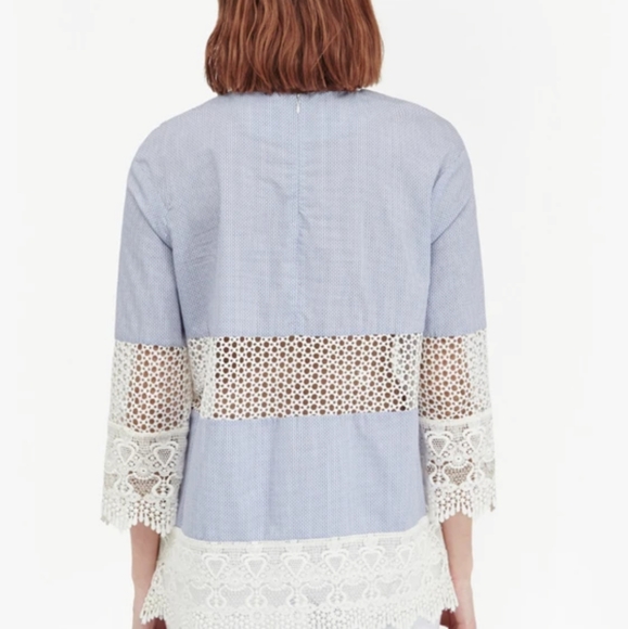 French Connection size S Kyra cotton lace crochet tunic - Picture 2 of 10